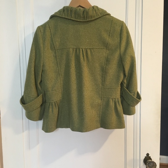 Anthropologie Tabitha Lime Green 3/4 Sleeve Blazer - Picture 3 of 7